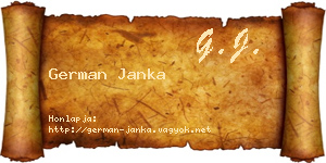 German Janka névjegykártya